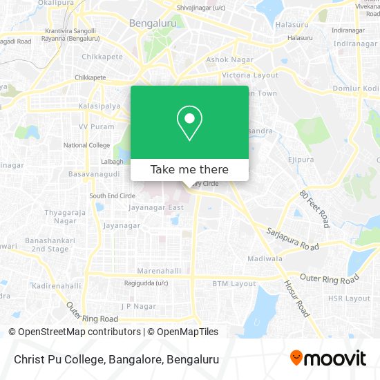 Christ Pu College, Bangalore map