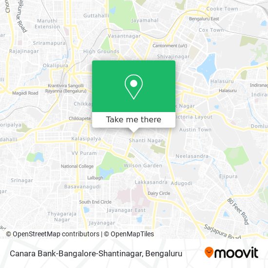 Canara Bank-Bangalore-Shantinagar map