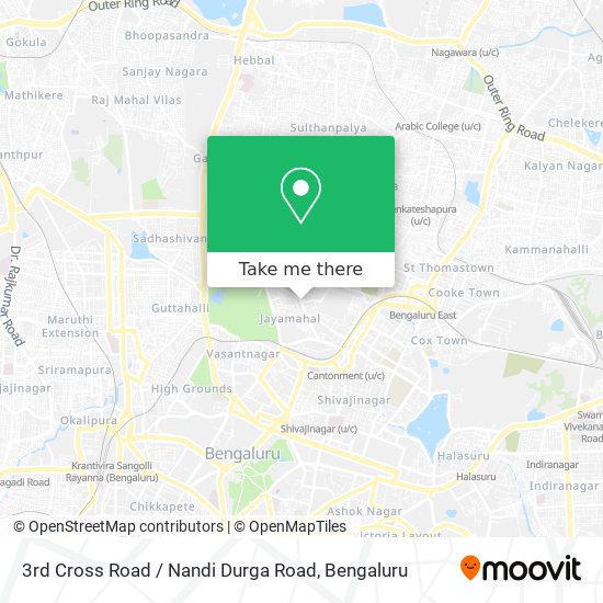 3rd Cross Road / Nandi Durga Road map
