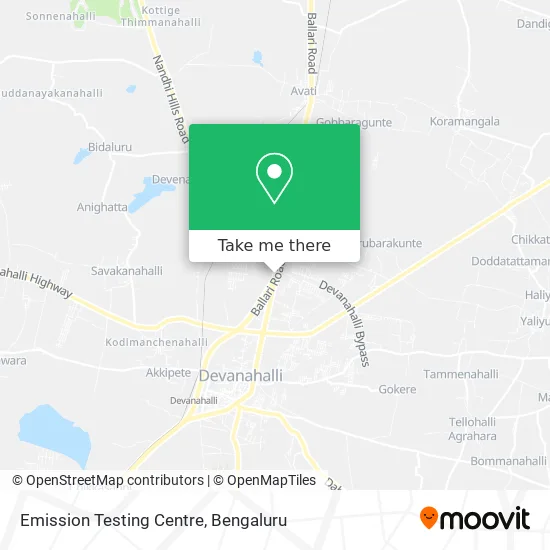 Emission Testing Centre map