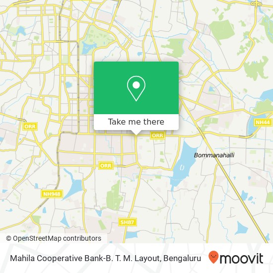 Mahila Cooperative Bank-B. T. M. Layout map