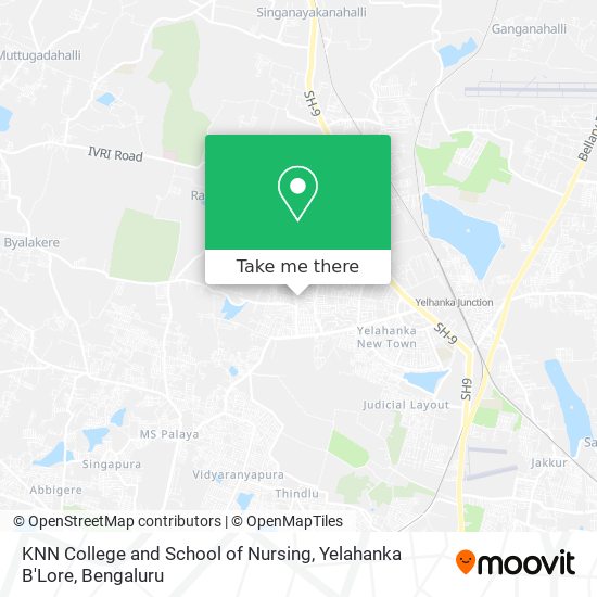 KNN College and School of Nursing, Yelahanka B'Lore map