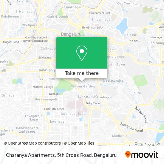 Charanya Apartments, 5th Cross Road map