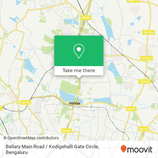 Bellary Main Road / Kodigehalli Gate Circle map