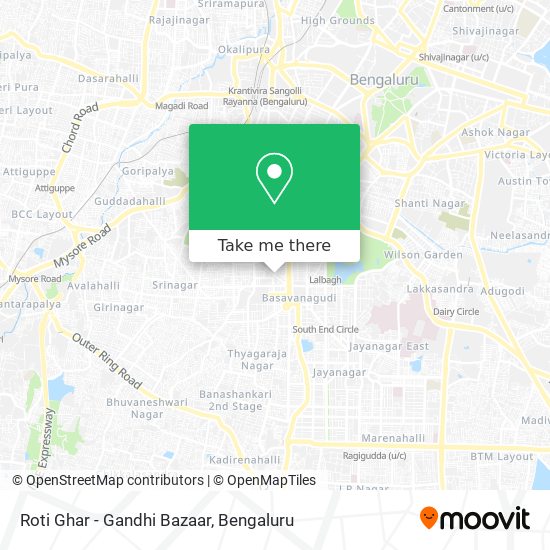 Roti Ghar - Gandhi Bazaar map