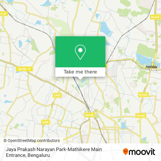 Jaya Prakash Narayan Park-Mathikere Main Entrance map