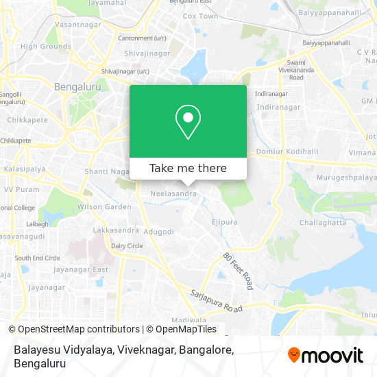 Balayesu Vidyalaya, Viveknagar, Bangalore map