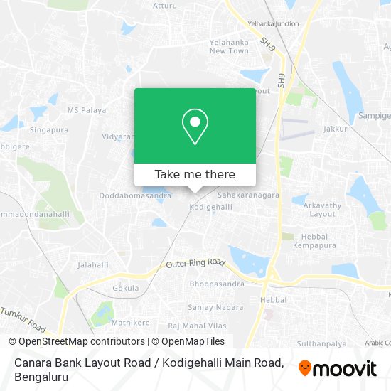 Canara Bank Layout Road / Kodigehalli Main Road map