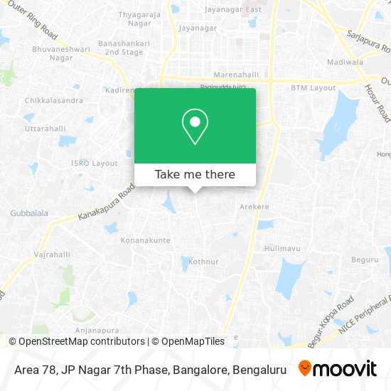 Area 78, JP Nagar 7th Phase, Bangalore map