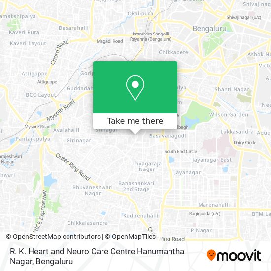 R. K. Heart and Neuro Care Centre Hanumantha Nagar map