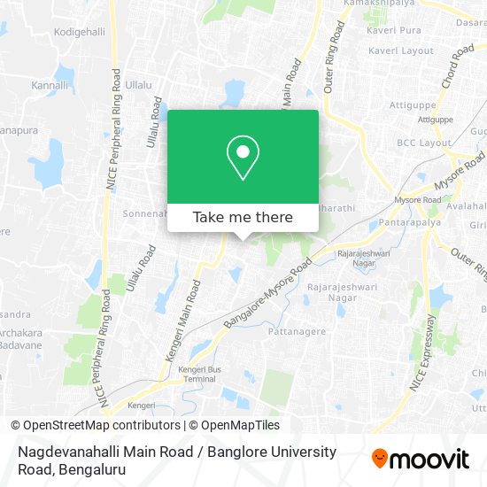 Nagdevanahalli Main Road / Banglore University Road map
