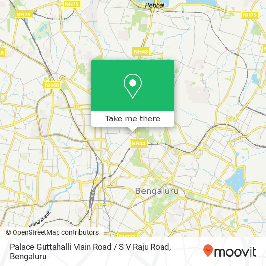 Palace Guttahalli Main Road / S V Raju Road map