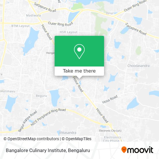 Bangalore Culinary Institute map