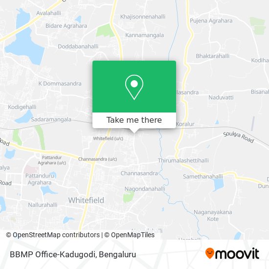 BBMP Office-Kadugodi map