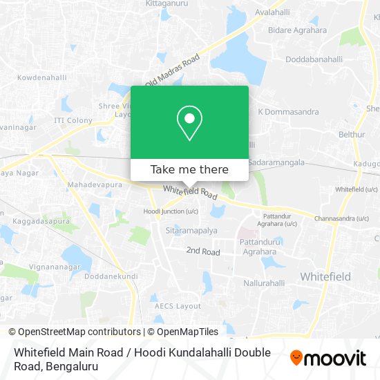 Whitefield Main Road / Hoodi Kundalahalli Double Road map