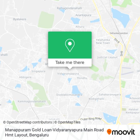 Manappuram Gold Loan-Vidyaranyapura Main Road Hmt Layout map