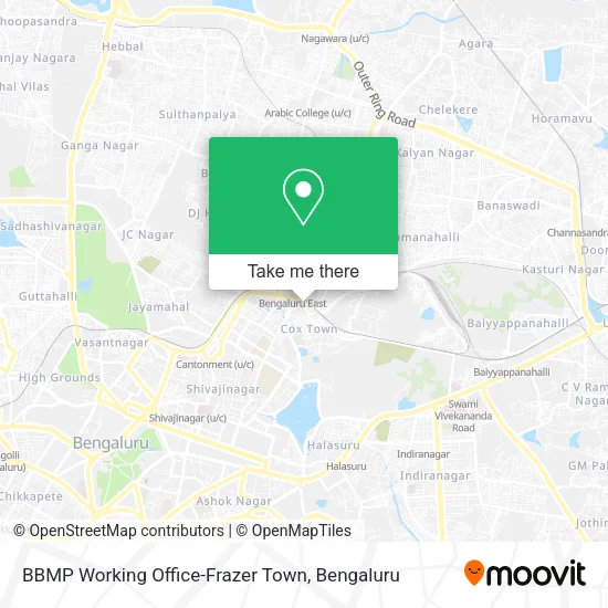 BBMP Working Office-Frazer Town map