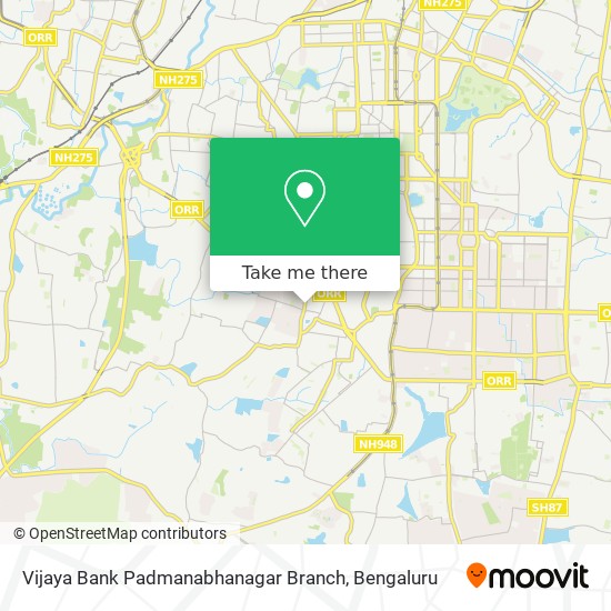 Vijaya Bank Padmanabhanagar Branch map