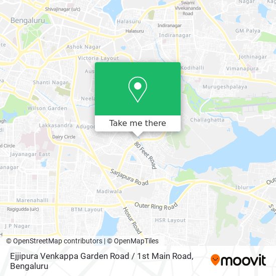 Ejjipura Venkappa Garden Road / 1st Main Road map