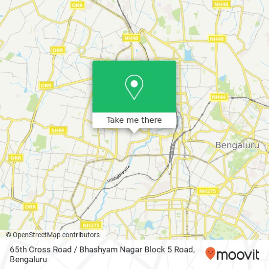 65th Cross Road / Bhashyam Nagar Block 5 Road map