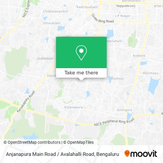 Anjanapura Main Road / Avalahalli Road map