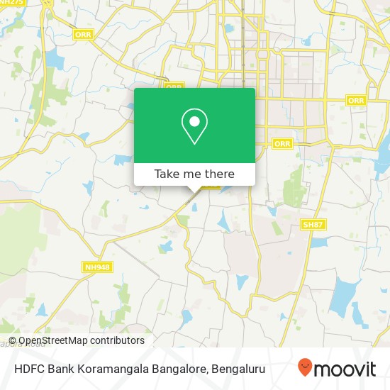 HDFC Bank Koramangala Bangalore map