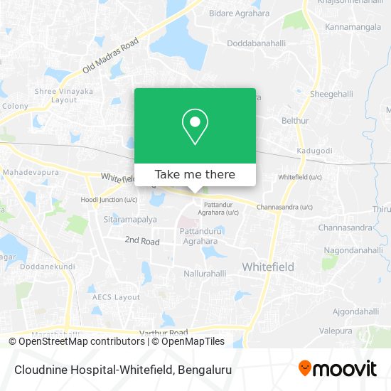 Cloudnine Hospital-Whitefield map
