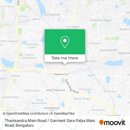 Thanisandra Main Road / Garment Sara Palya Main Road map