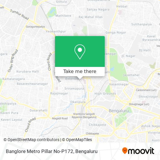 Banglore Metro Pillar No-P172 map