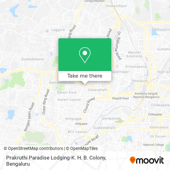 Prakruthi Paradise Lodging-K. H. B. Colony map