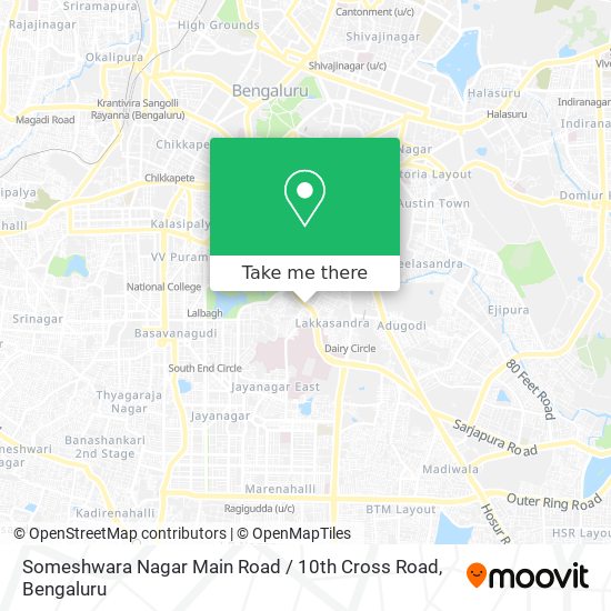 Someshwara Nagar Main Road / 10th Cross Road map