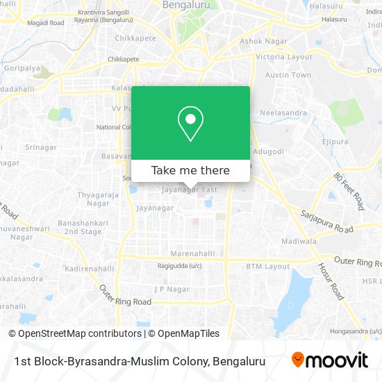 1st Block-Byrasandra-Muslim Colony map