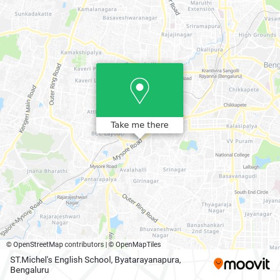 ST.Michel's English School, Byatarayanapura map
