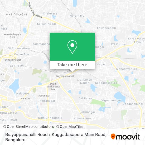 Biayappanahalli Road / Kaggadasapura Main Road map