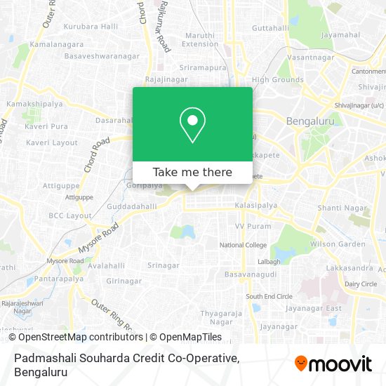 Padmashali Souharda Credit Co-Operative map