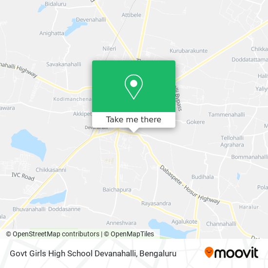 Govt Girls High School Devanahalli map