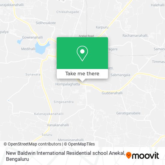 New Baldwin International Residential school Anekal map