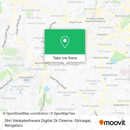 Shri Venkateshwara Digital 2k Cinema: Girinagar map