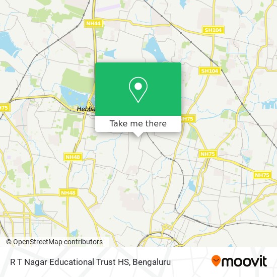 R T Nagar Educational Trust HS map