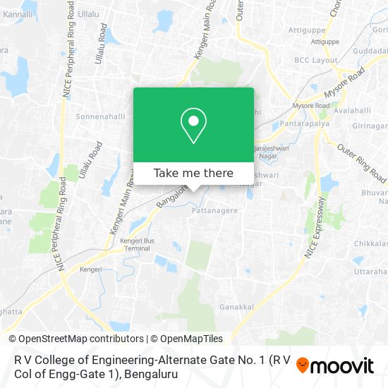 R V College of Engineering-Alternate Gate No. 1 (R V Col of Engg-Gate 1) map