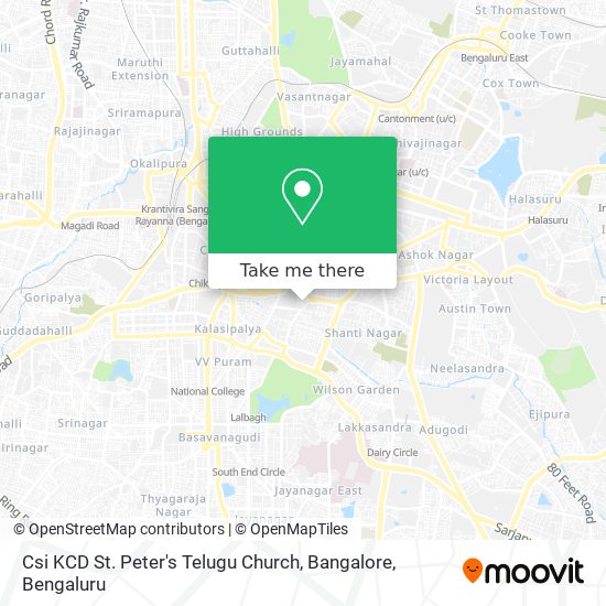 Csi KCD St. Peter's Telugu Church, Bangalore map