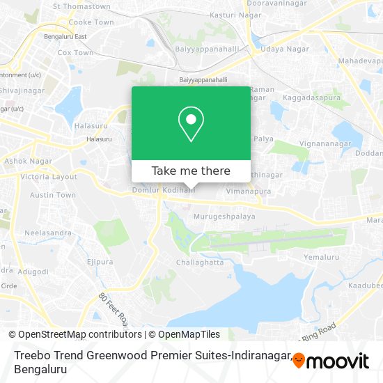 Treebo Trend Greenwood Premier Suites-Indiranagar map