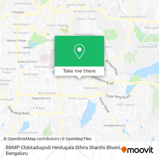 BBMP Chikkadugodi Hindugala Sthira Shanthi Bhumi map