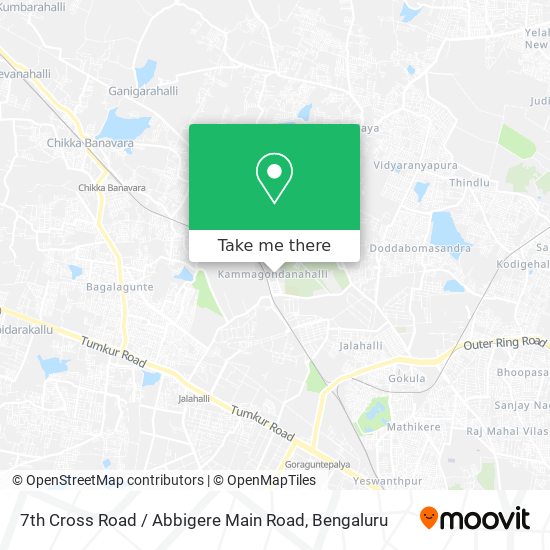 7th Cross Road / Abbigere Main Road map