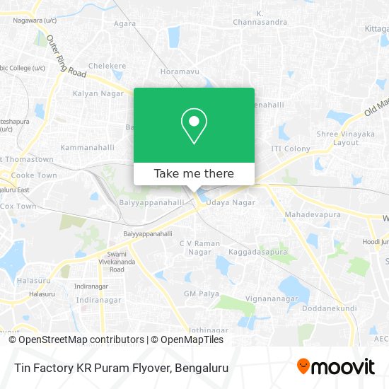 Tin Factory KR Puram Flyover map