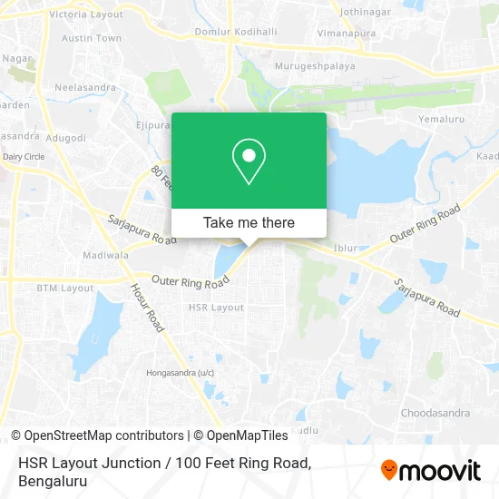 HSR Layout Junction / 100 Feet Ring Road map