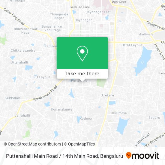 Puttenahalli Main Road / 14th Main Road map