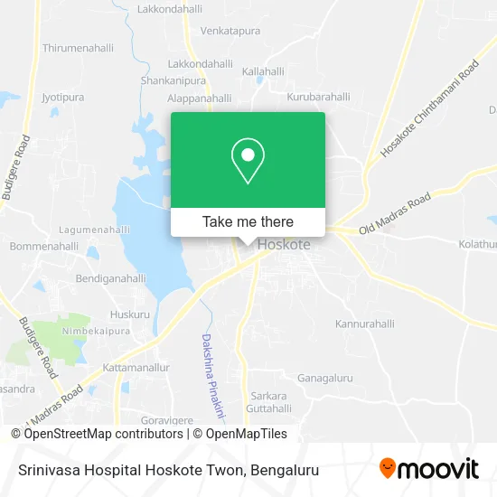 Srinivasa Hospital Hoskote Twon map