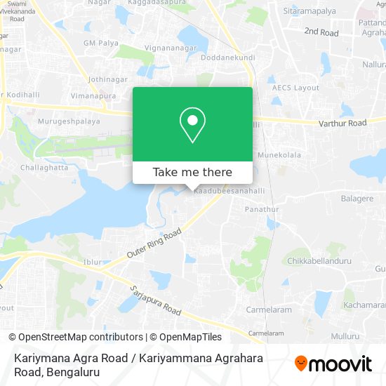 Kariymana Agra Road / Kariyammana Agrahara Road map