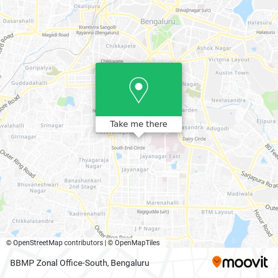 BBMP Zonal Office-South map